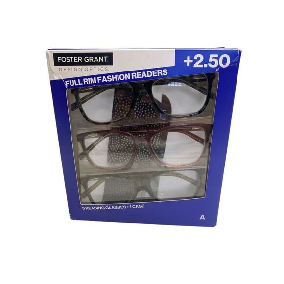 Design Optics by Foster Grant Flexible Plastic Readers Glasses 3PK. 2.50 - Picture 1 of 1